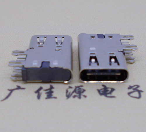 防城港侧插USB3.1接头座子.90度type-c母座.6p侧插连接器